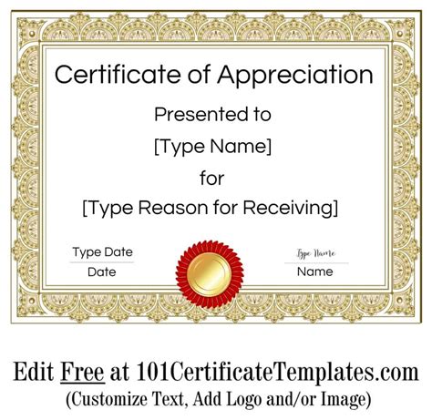 certificate of appreciation template|certificates of appreciation printable free.